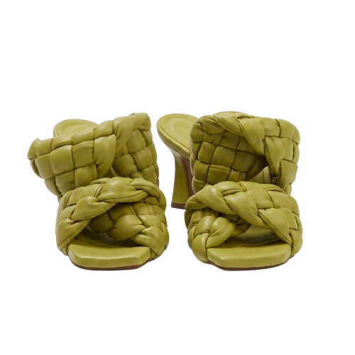 Olive Knot Örgü Detaylı Topuklu Terlik