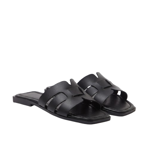 Noir Slide Deri Terlik