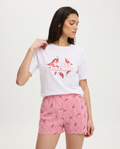 Biber Desenli Şortlu Pijama Takımı