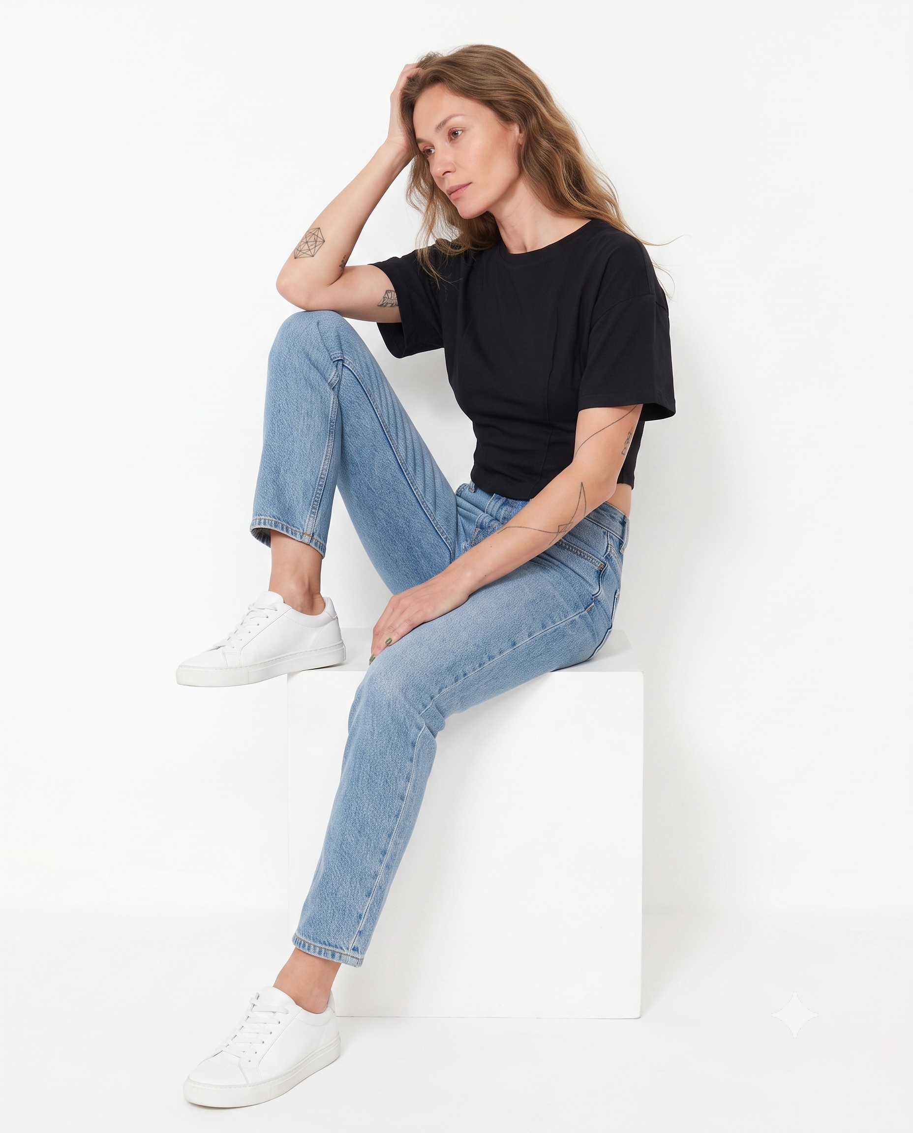 Crop Regular Örme T-Shirt