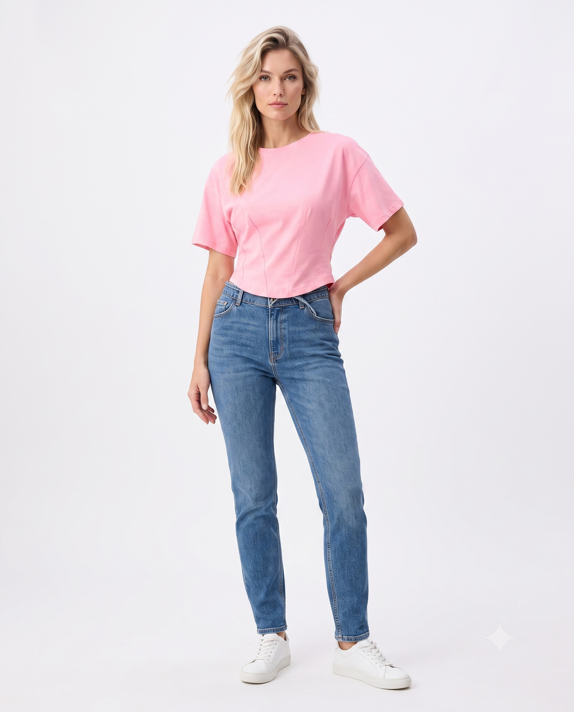 Crop Regular Örme T-Shirt