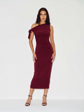 Bordo Fitted/Vücuda Oturan Elbise
