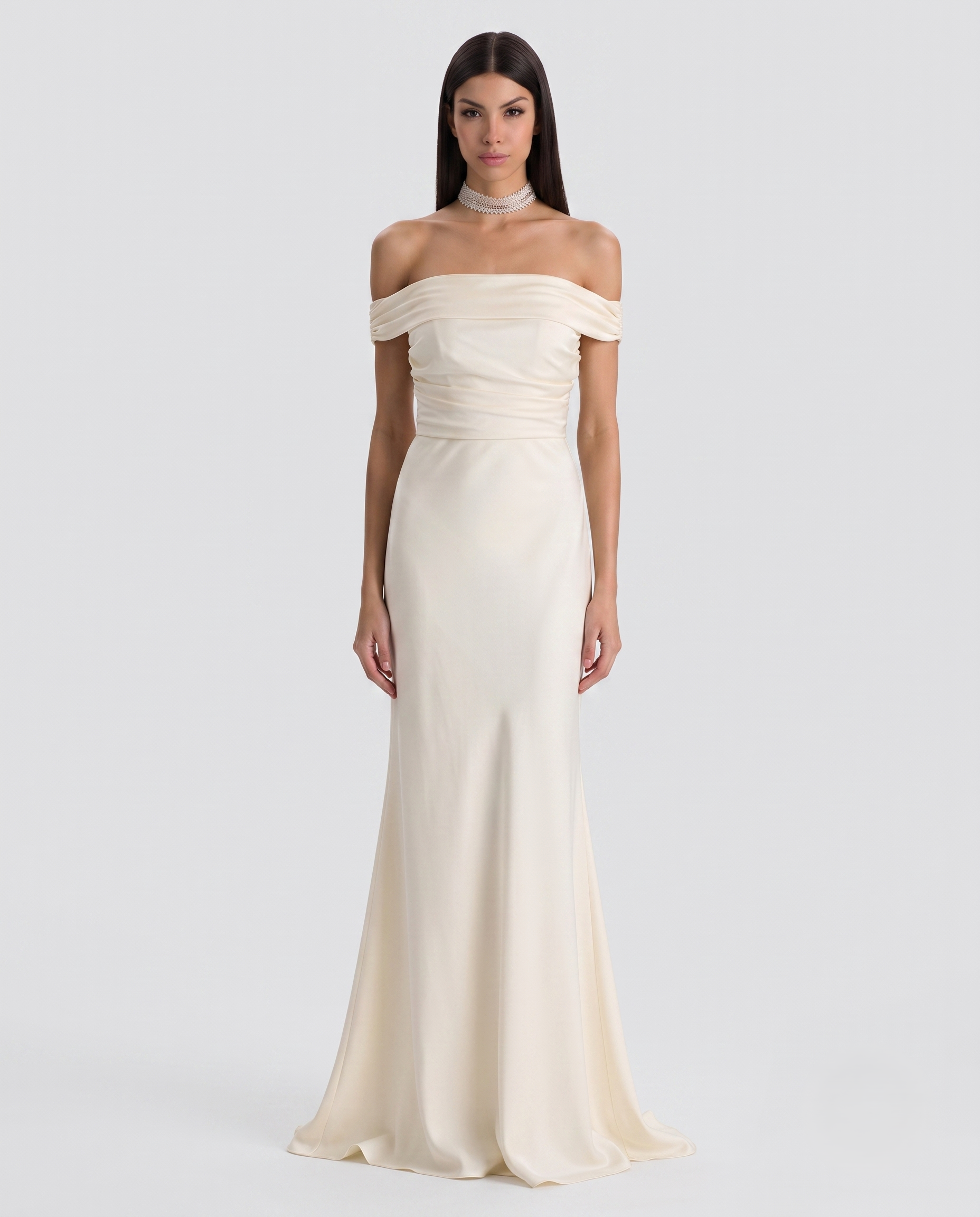 Beyaz Bridal Balık Model Elbise