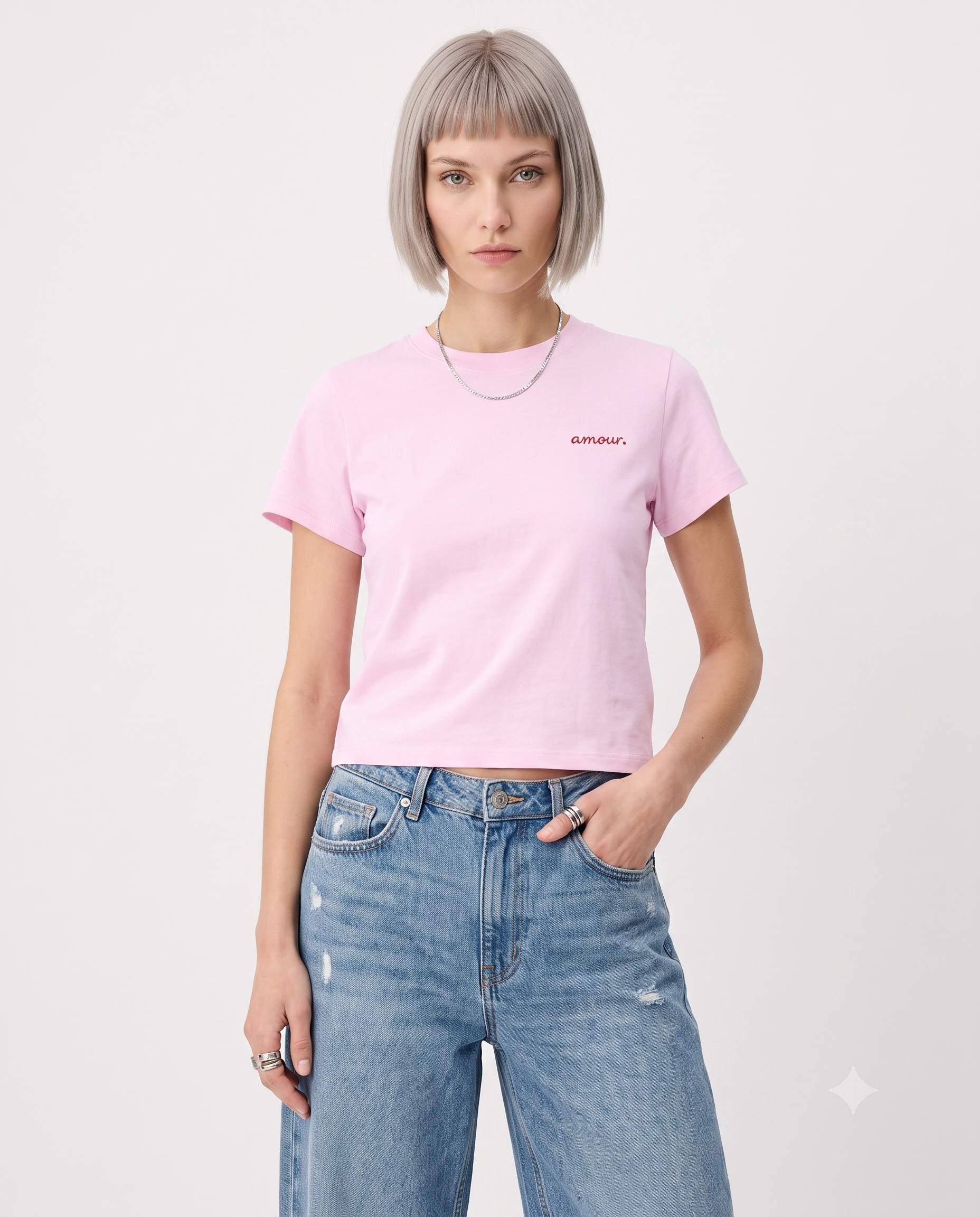 Nakışlı Regular Bisiklet Yaka Standart Kol Kısa %100 Pamuk Örme T-Shirt