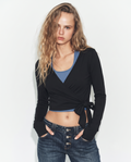 Spor Crop Bağlamalı Bluz
