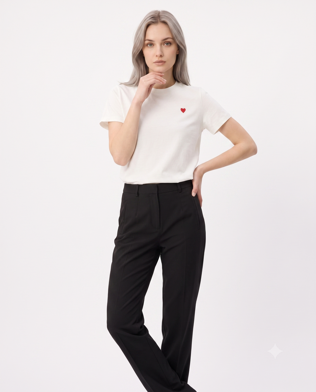 Regular/Normal Kalıp Kısa Kollu Nakışlı Tok %100 Pamuk Örme T-shirt