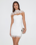 Bridal Beyaz Dantel Detaylı Elbise