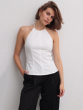 Pamuklu Halter Yaka Bluz