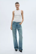Vintage Yüksek Bel %100 Pamuk Non-Stretch Jeans