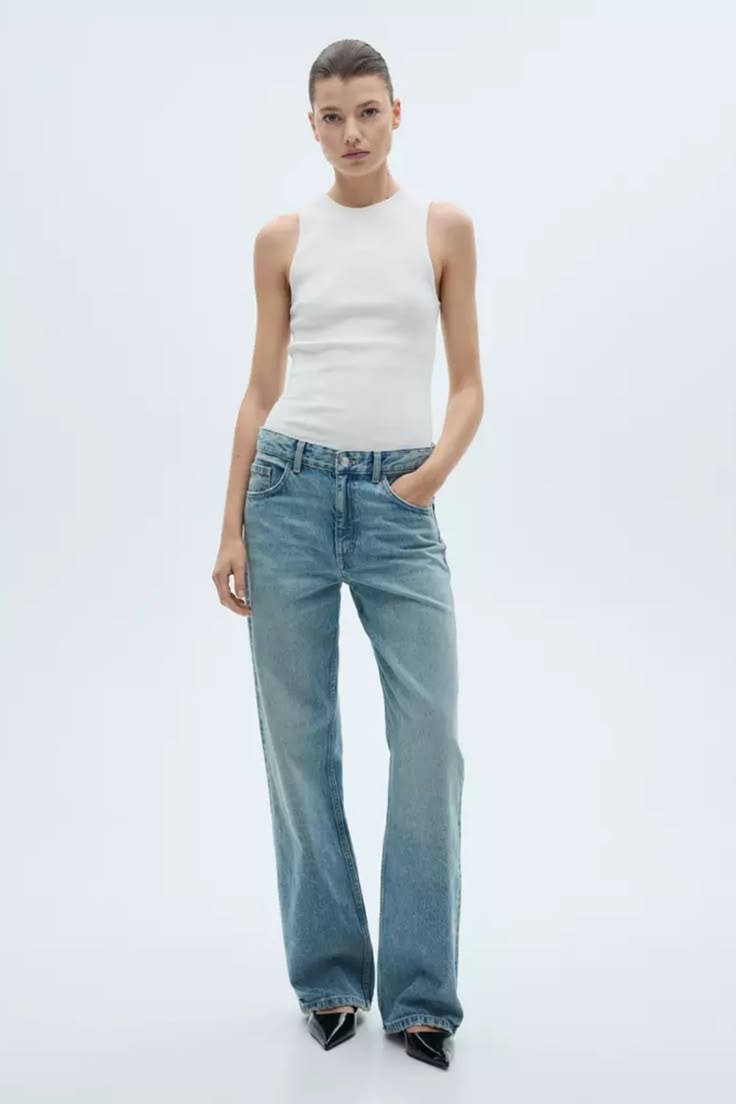 Vintage Yüksek Bel %100 Pamuk Non-Stretch Jeans